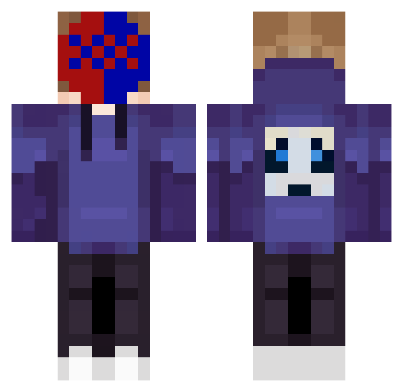 amaro124 Minecraft skin, front and back view