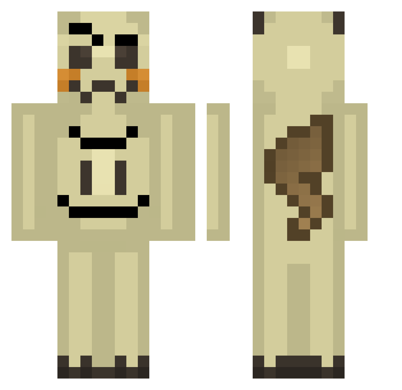 DoomGardenShovel Minecraft skin, front and back view