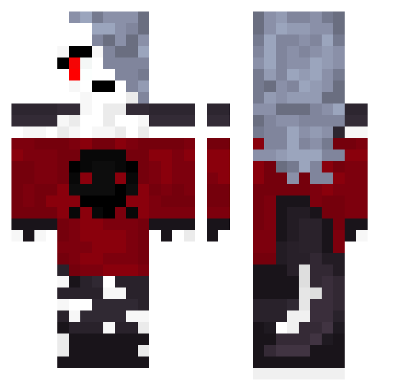Just_Loona Minecraft skin, front and back view
