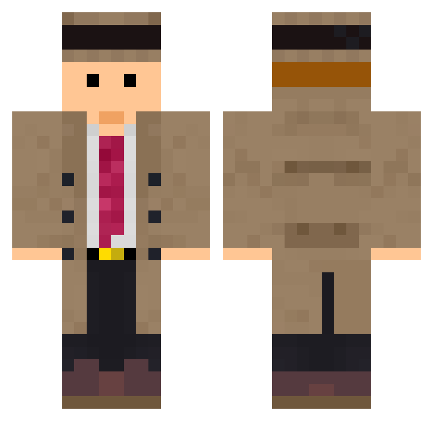 zvukovoi Minecraft skin, front and back view