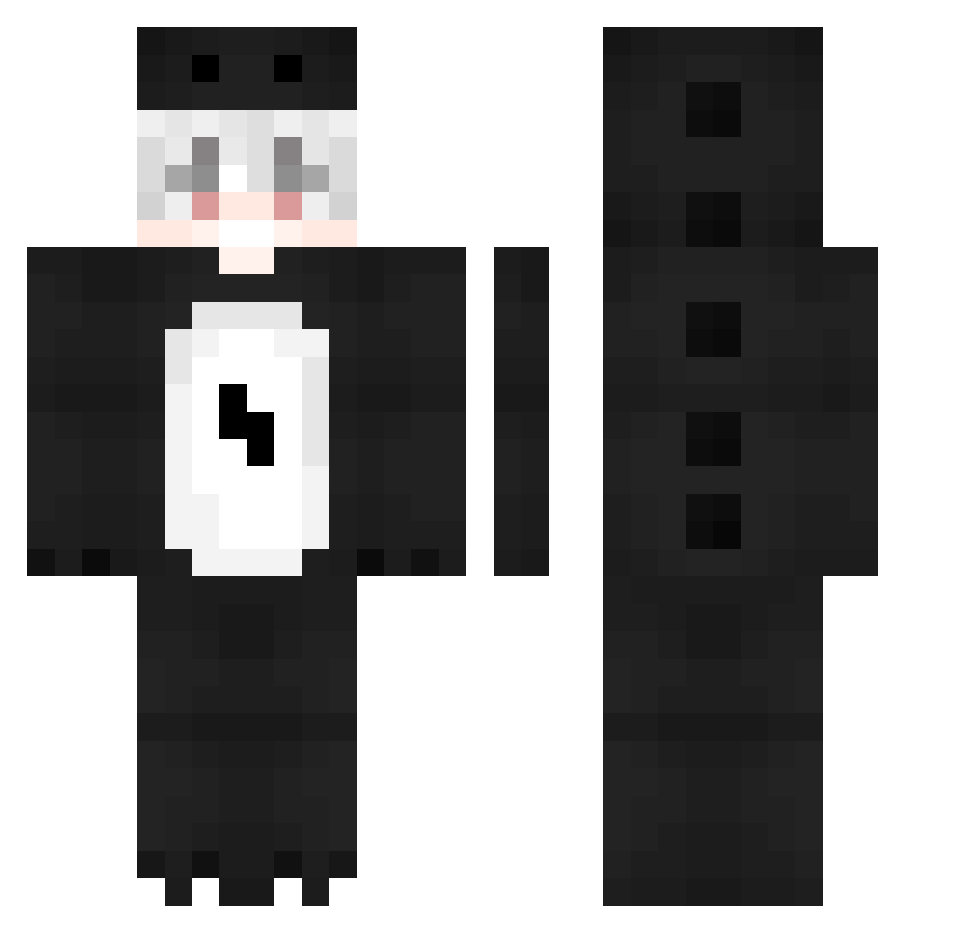 smiluu Minecraft skin, front and back view