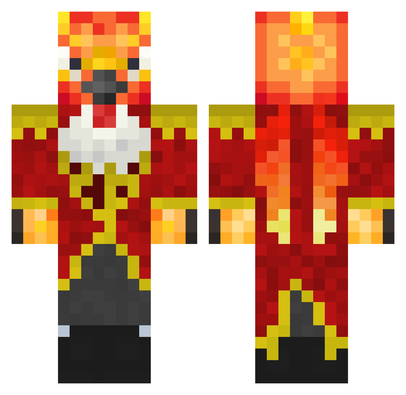 ImSplashy Minecraft skin, front and back view