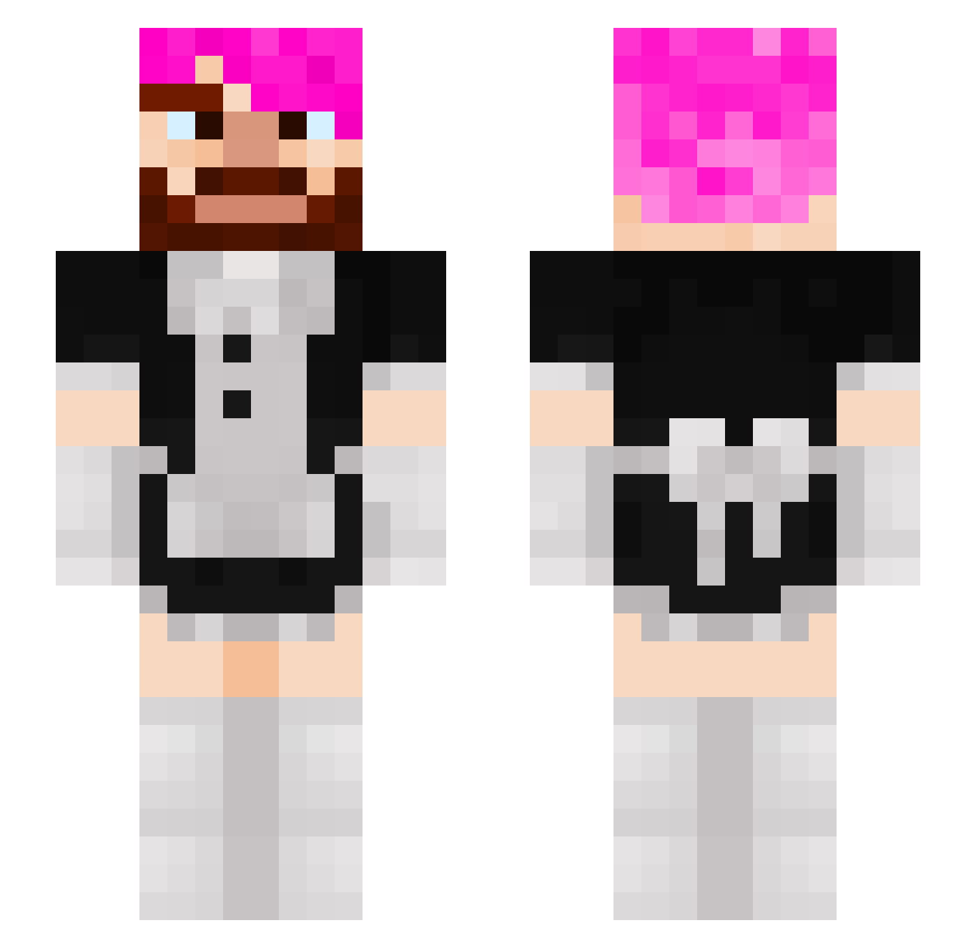jang2160 Minecraft skin, front and back view