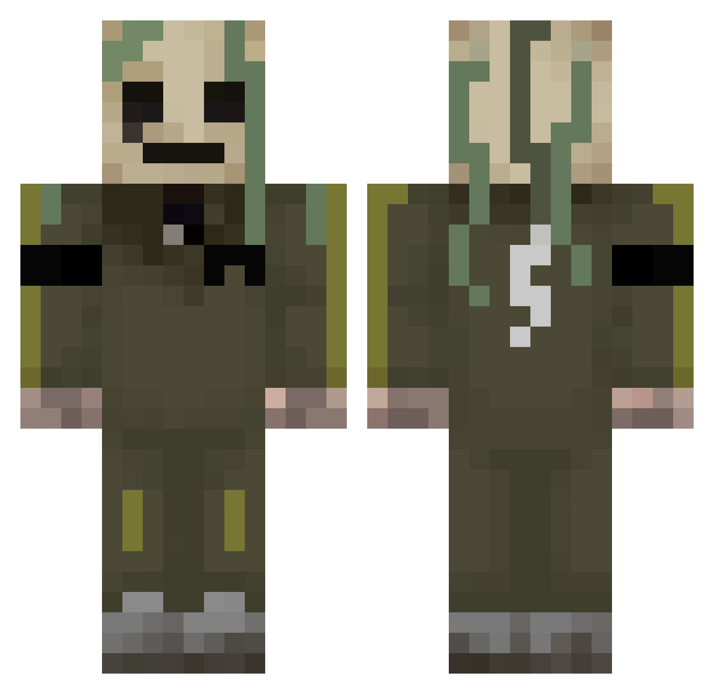 Creeper449073 Minecraft skin, front and back view