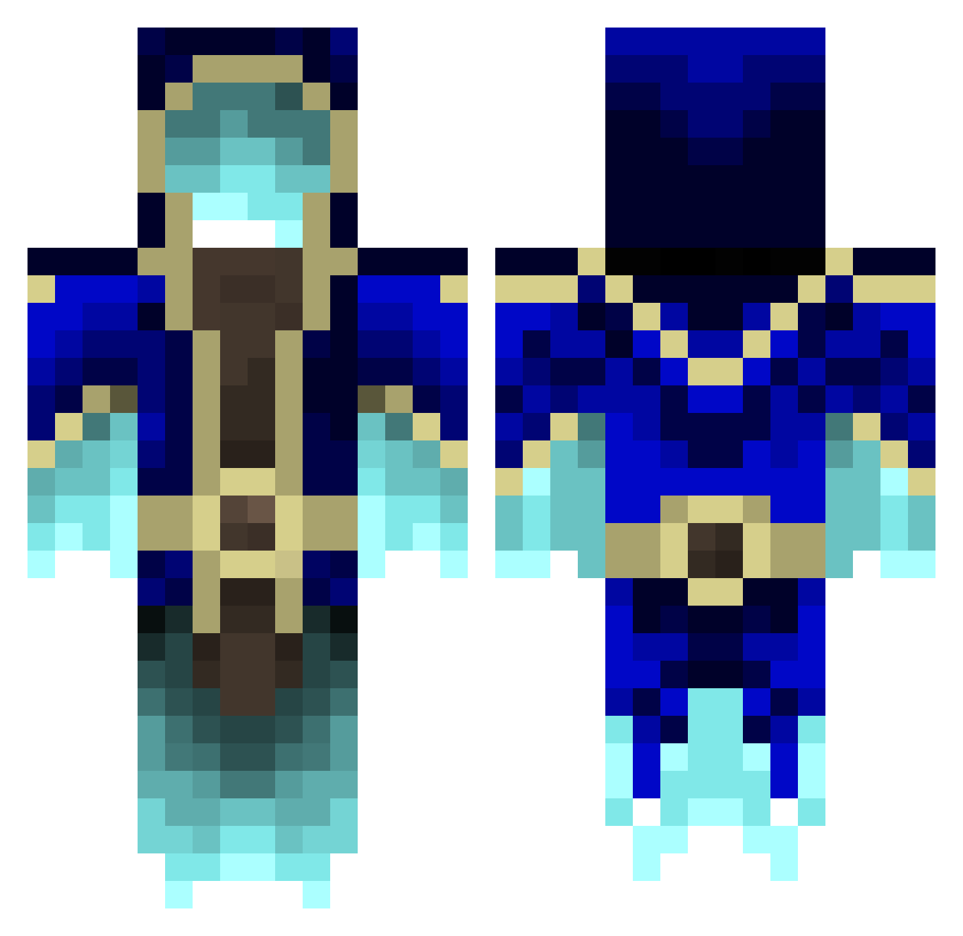 PrimordialBoost Minecraft skin, front and back view