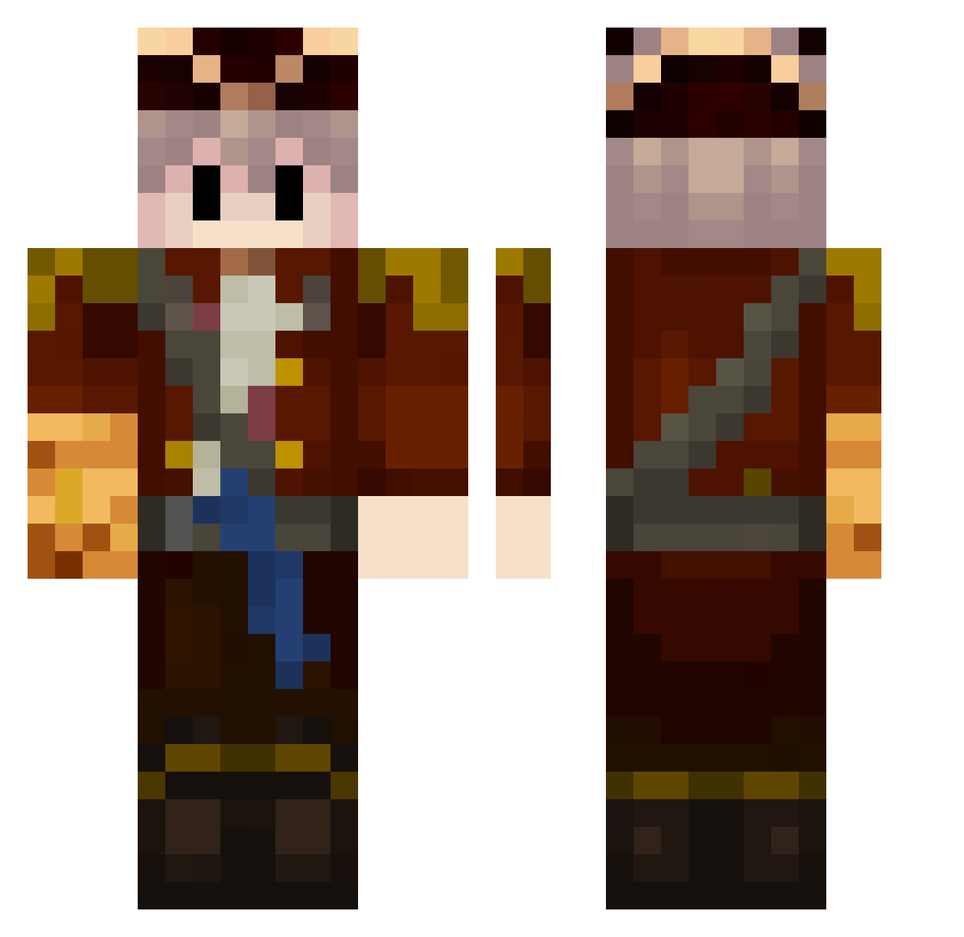 nateta Minecraft skin, front and back view