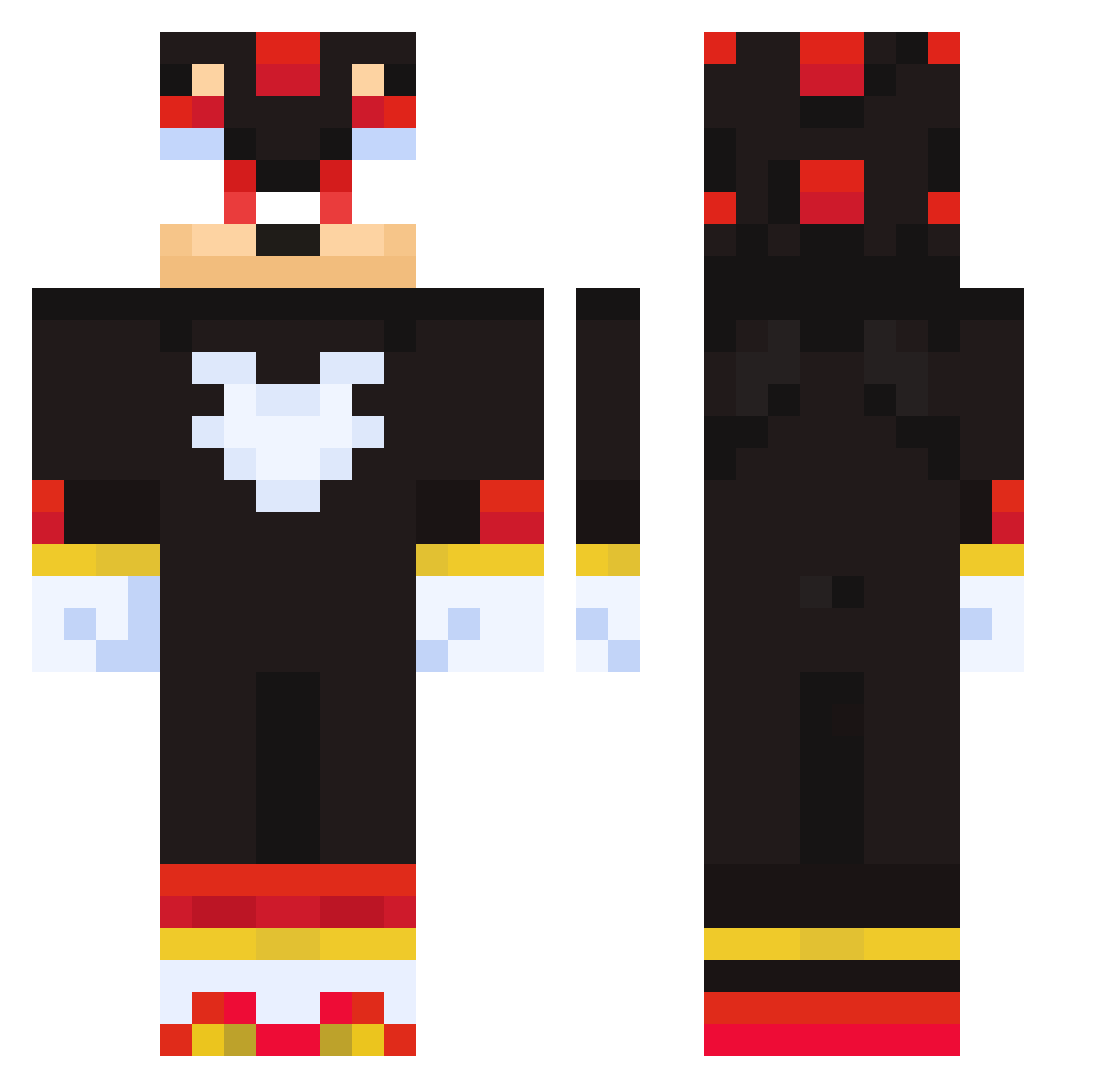 StrawHatCoda Minecraft skin, front and back view