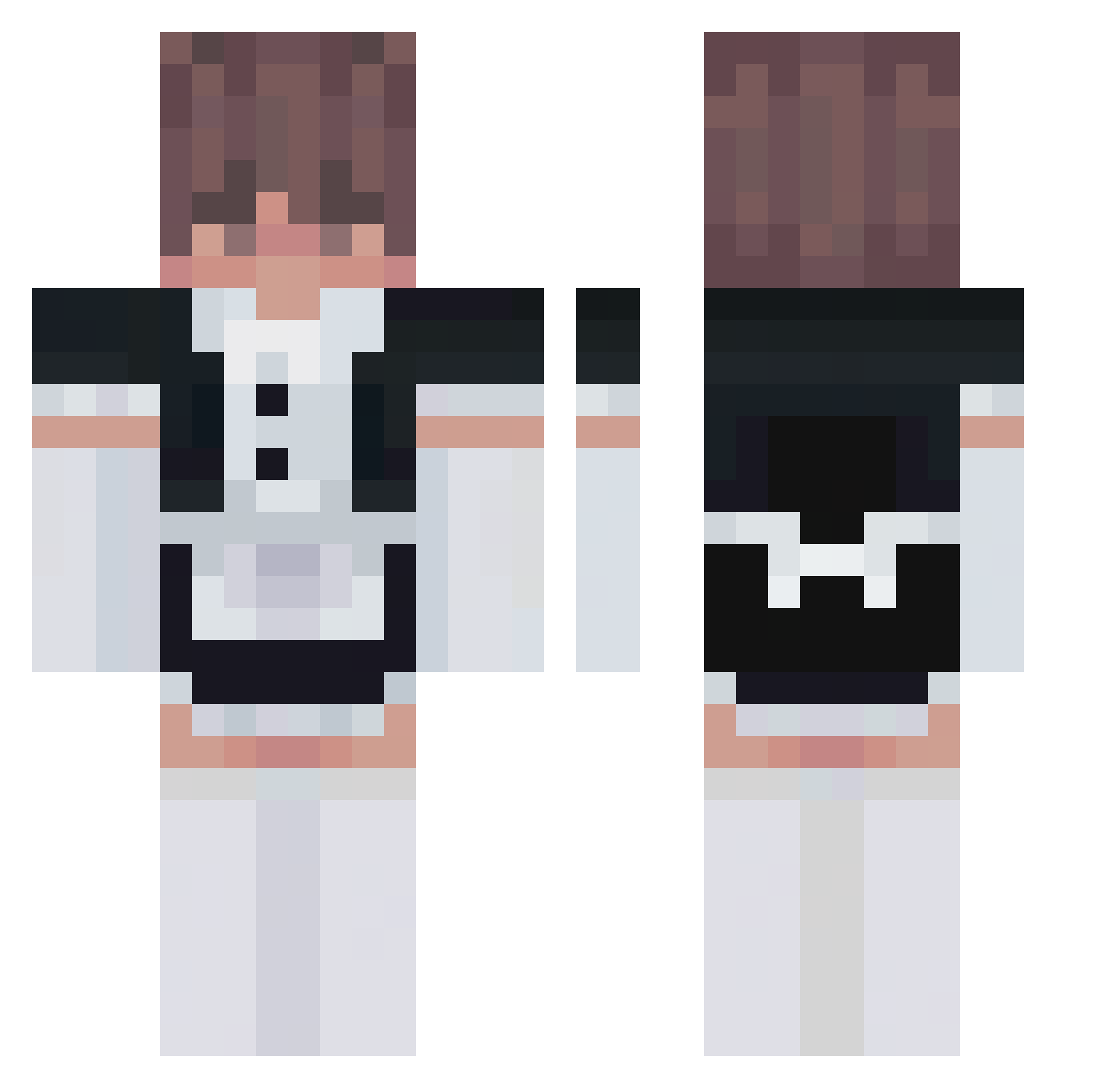 Agu9 Minecraft skin, front and back view