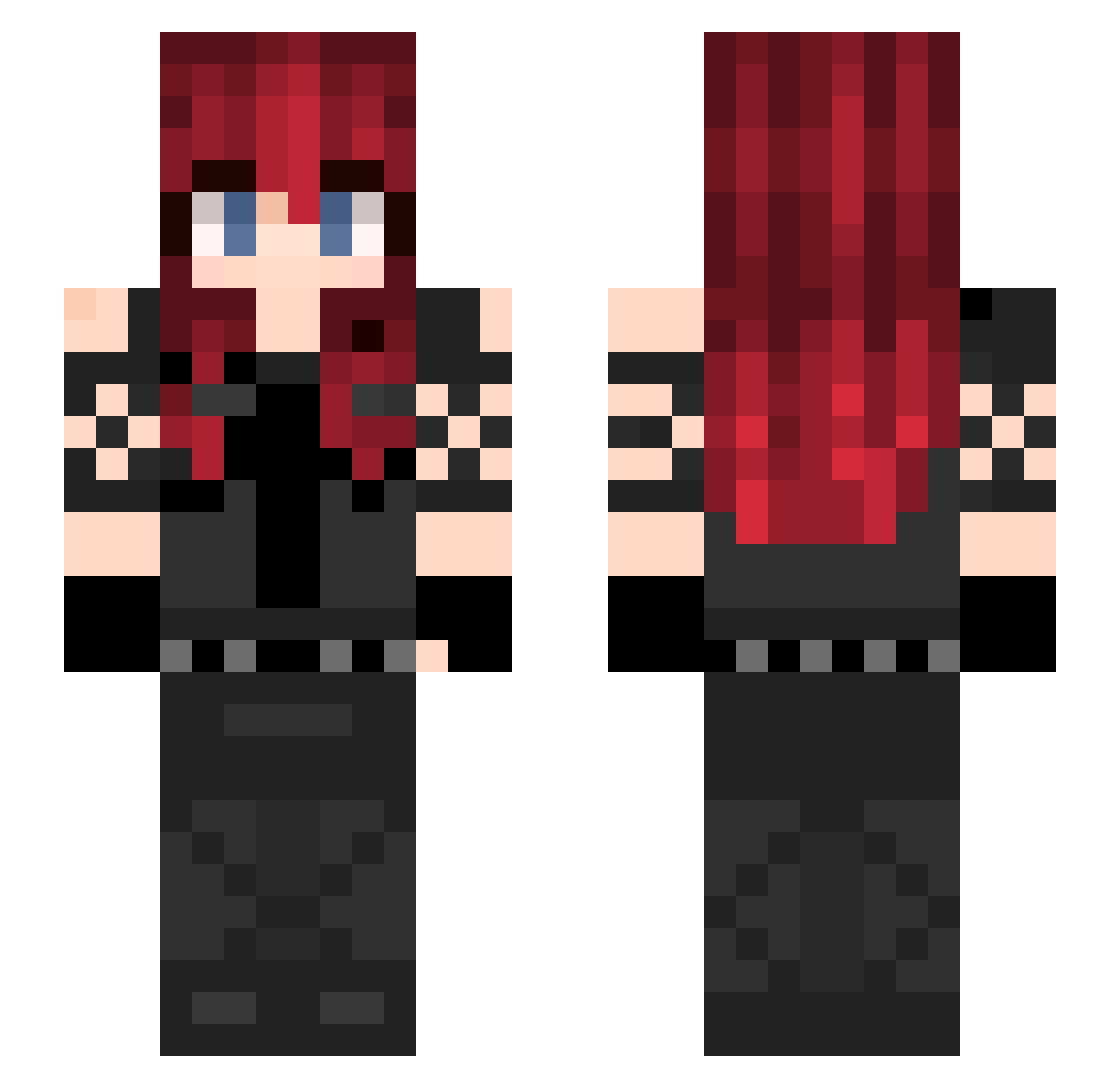 KittyTracy Minecraft skin, front and back view