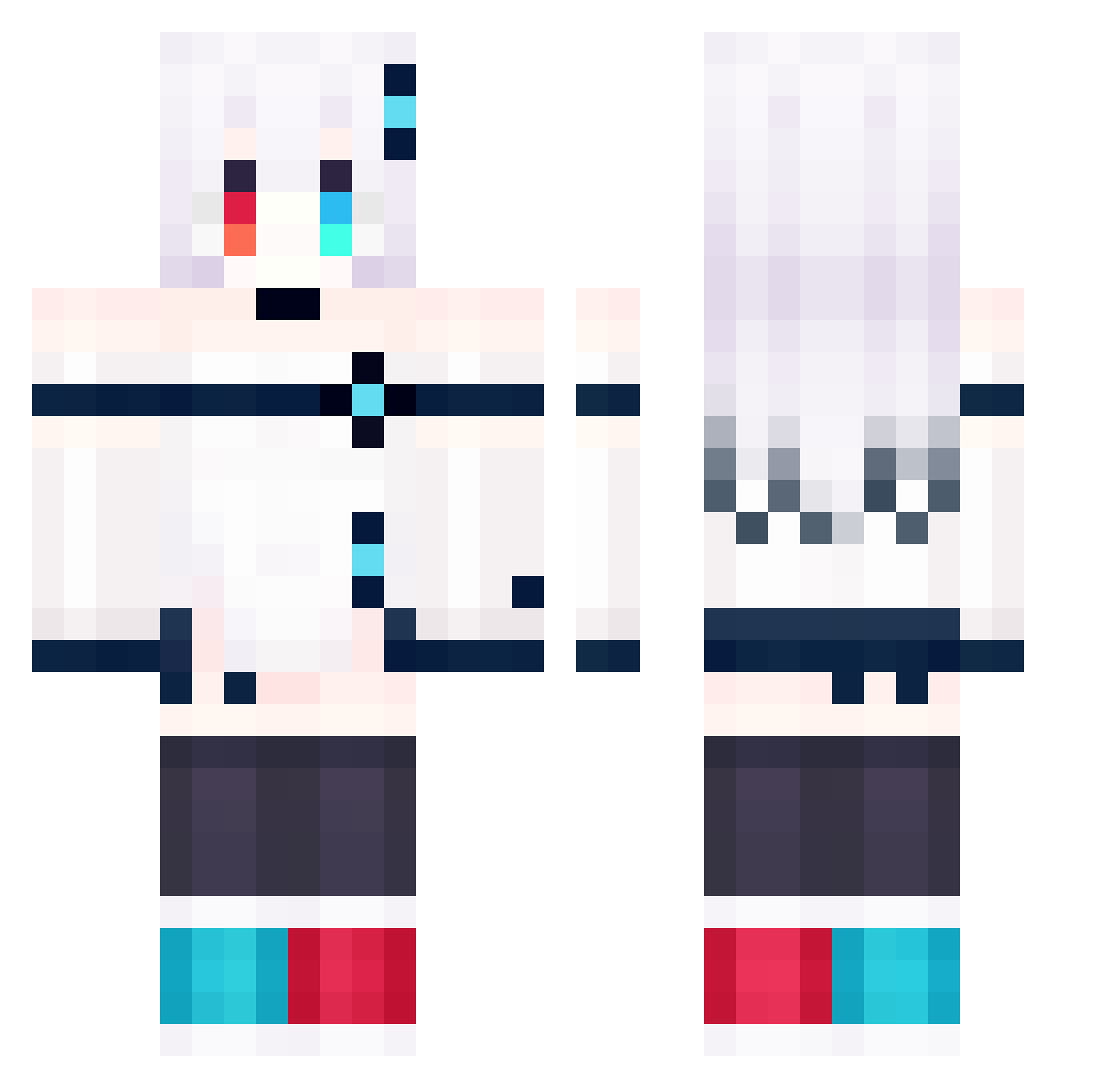 BlueWind0130 Minecraft skin, front and back view