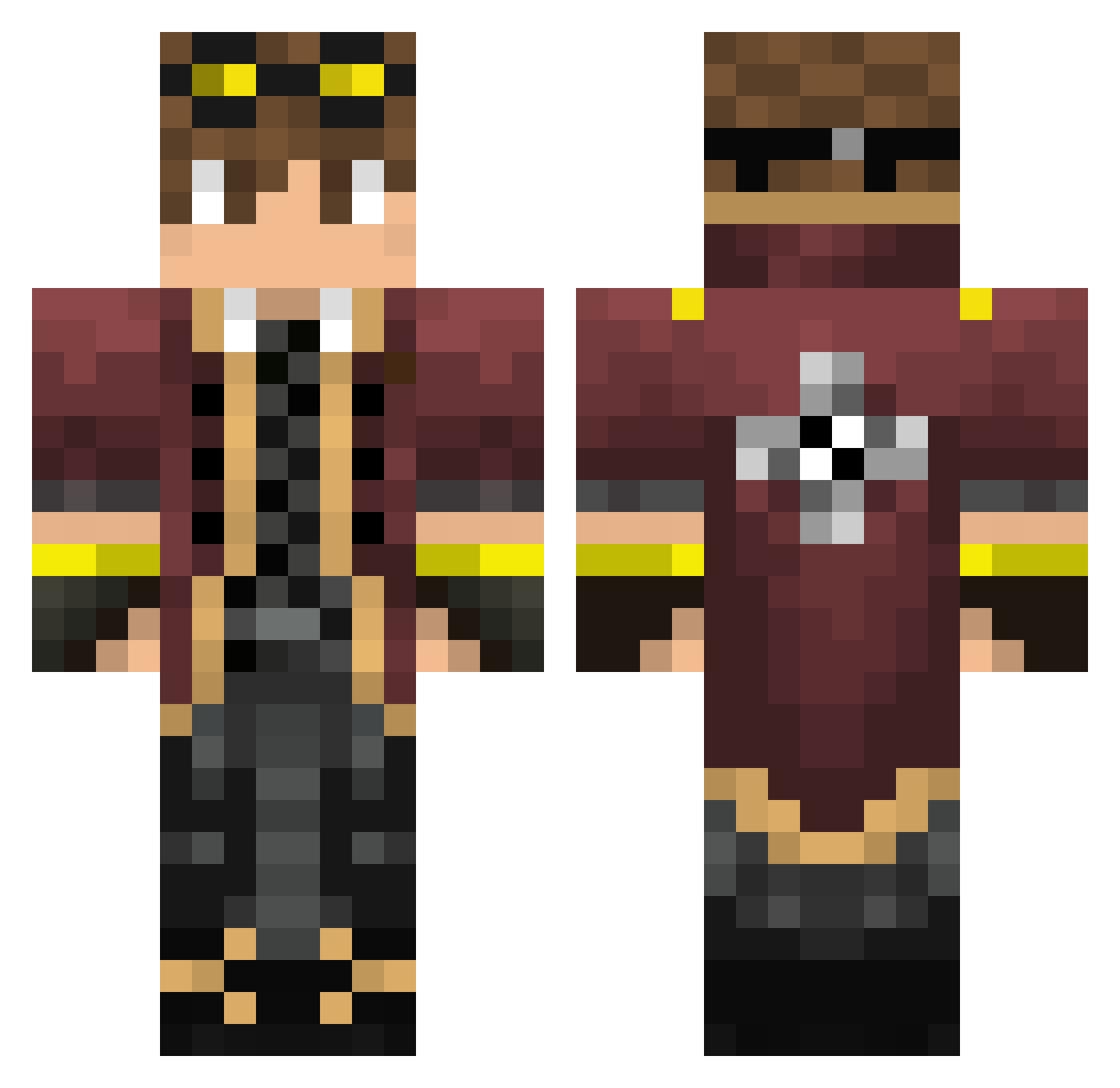pyro8147 Minecraft skin, front and back view