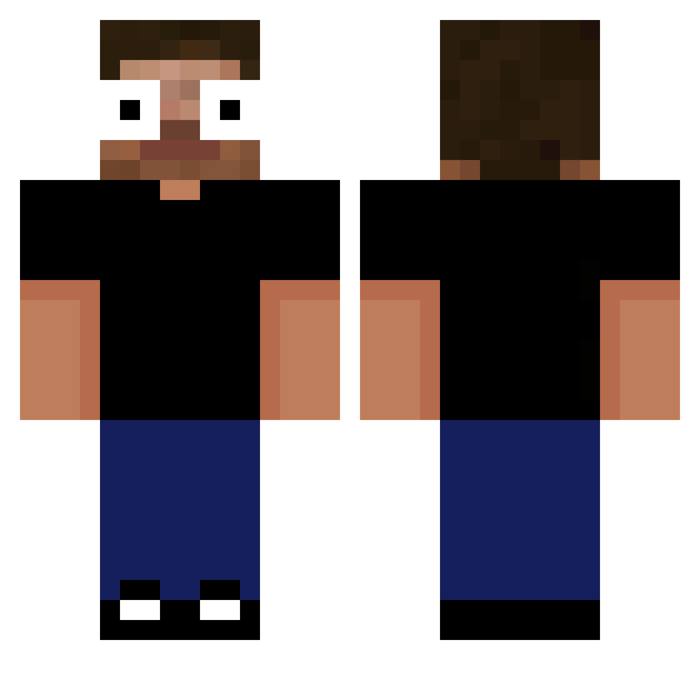 KiettLeee Minecraft skin, front and back view