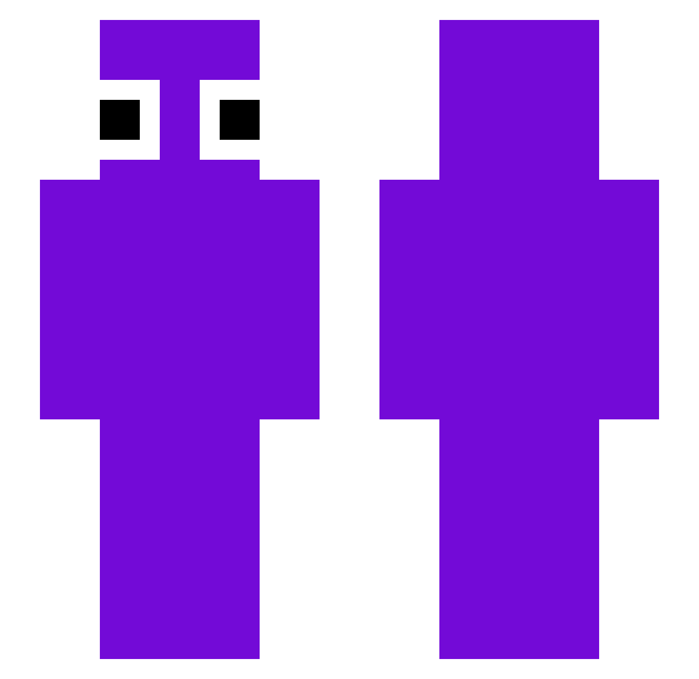 FluffPink Minecraft skin, front and back view