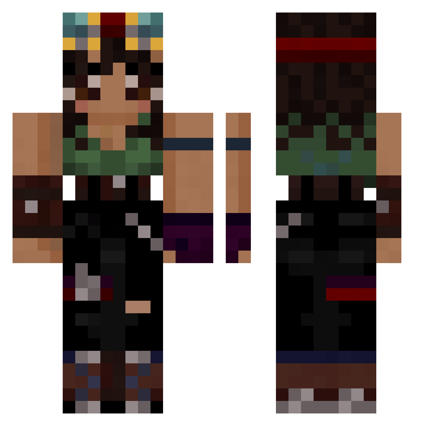 rayzS2 Minecraft skin, front and back view