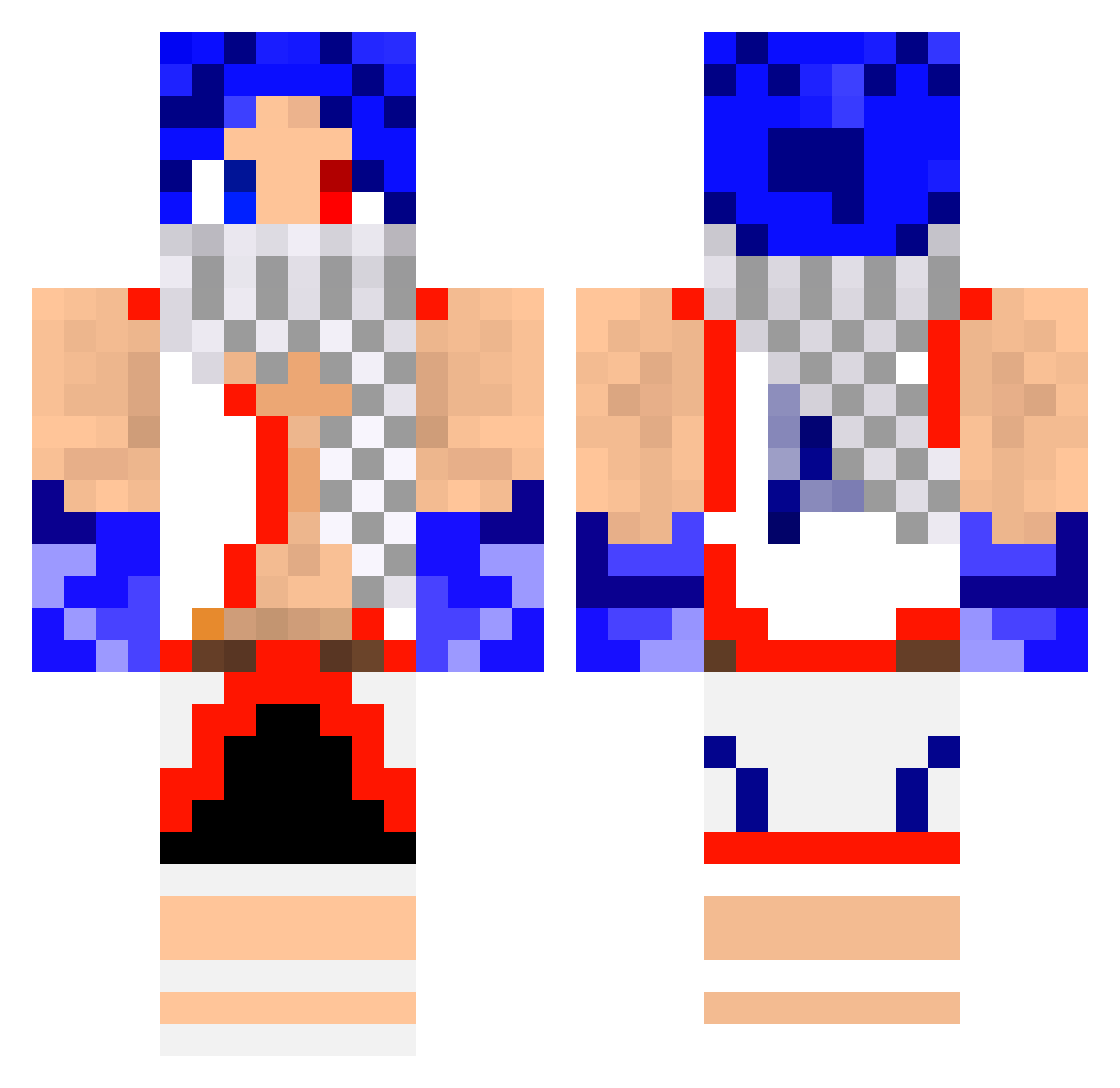 XenoCorps Minecraft skin, front and back view