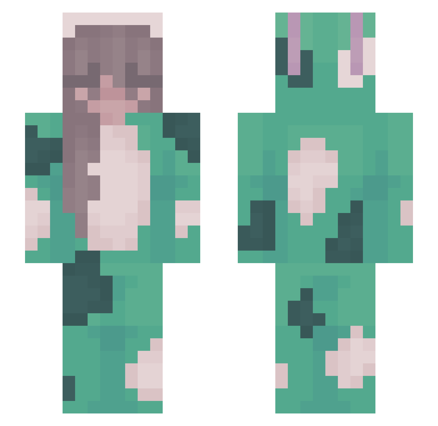 _Rozzy Minecraft skin, front and back view