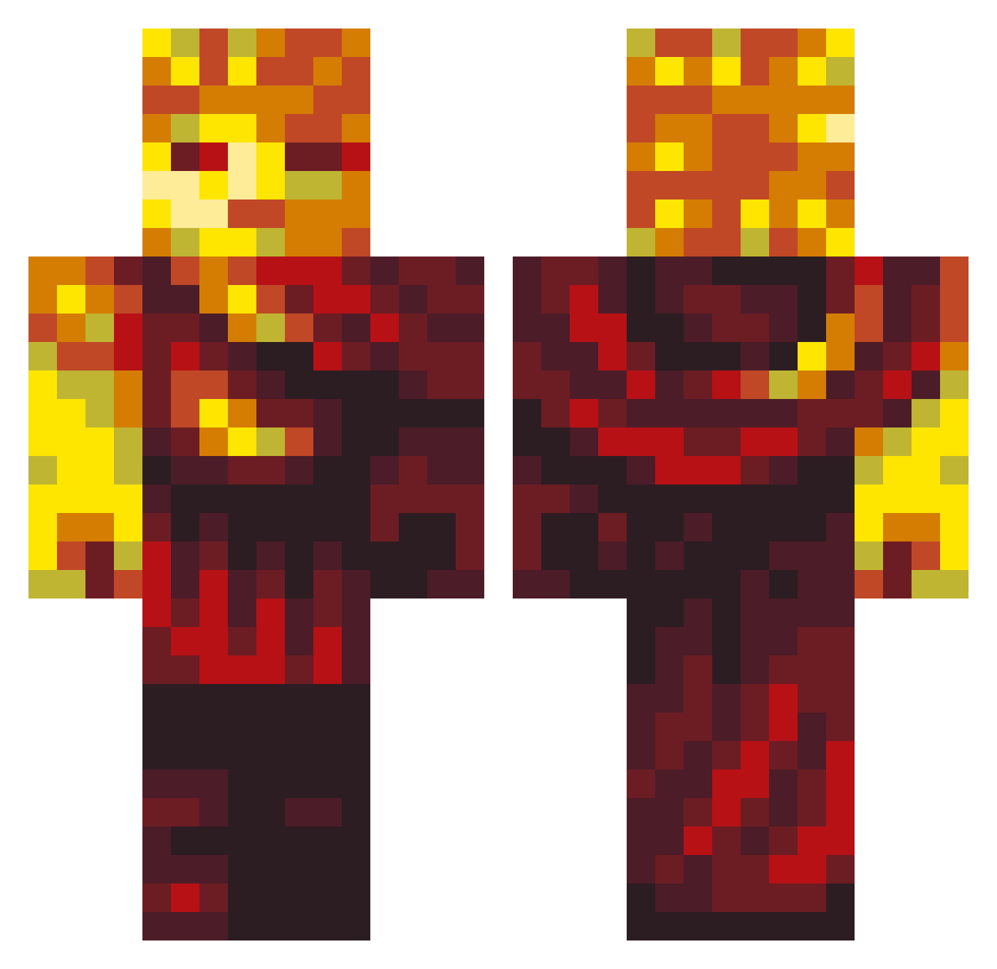 1Ghostyboi Minecraft skin, front and back view