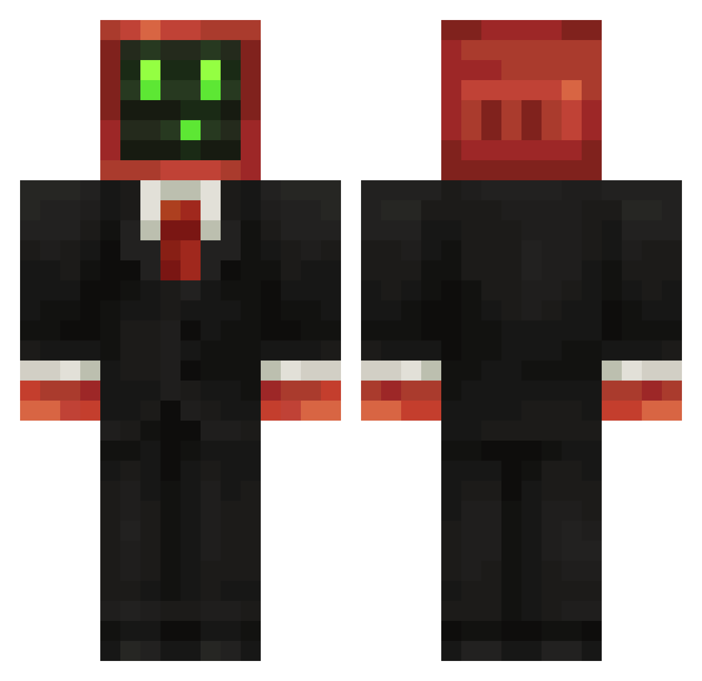 Aspirata Minecraft skin, front and back view