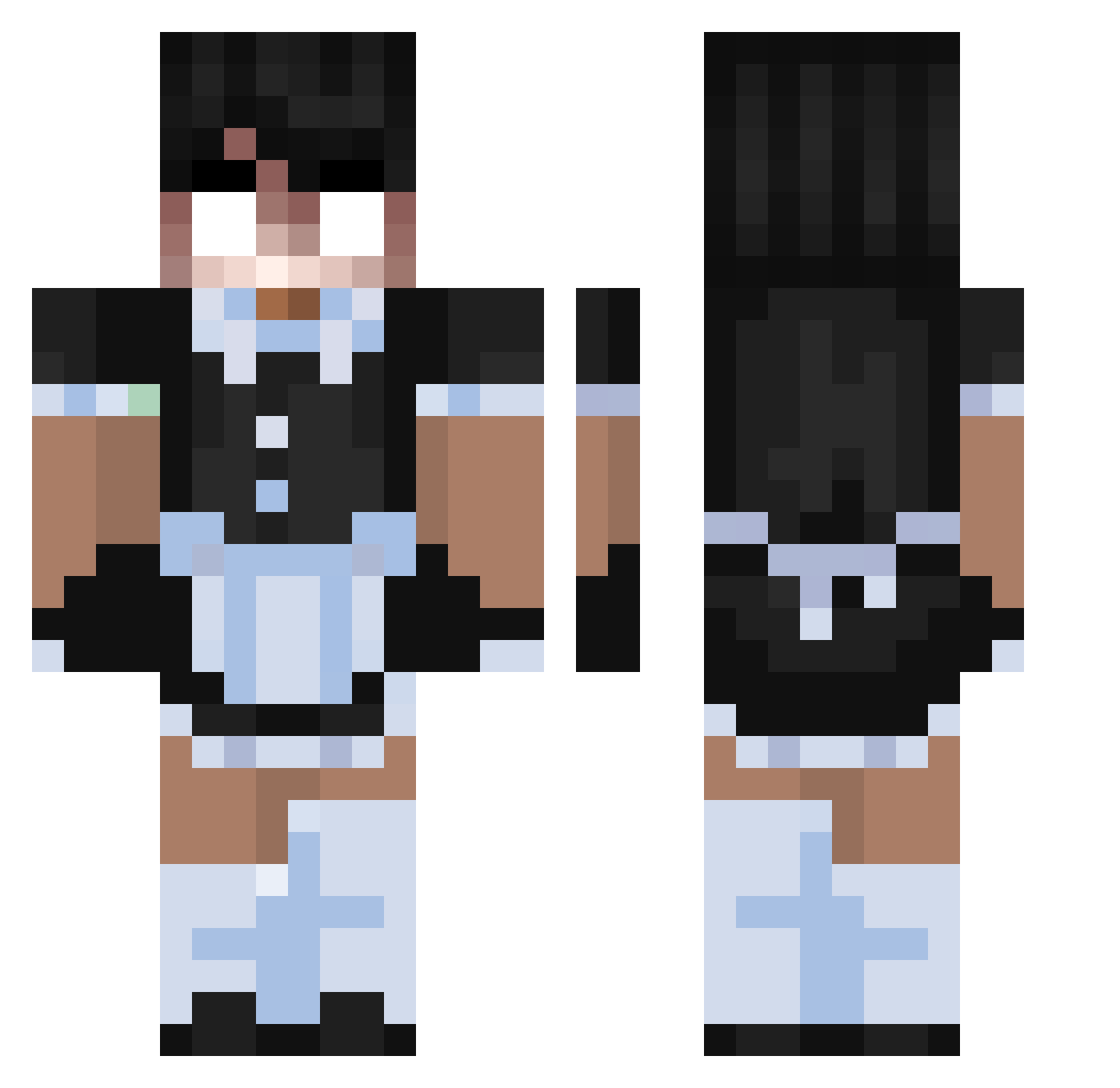 MilesXV Minecraft skin, front and back view