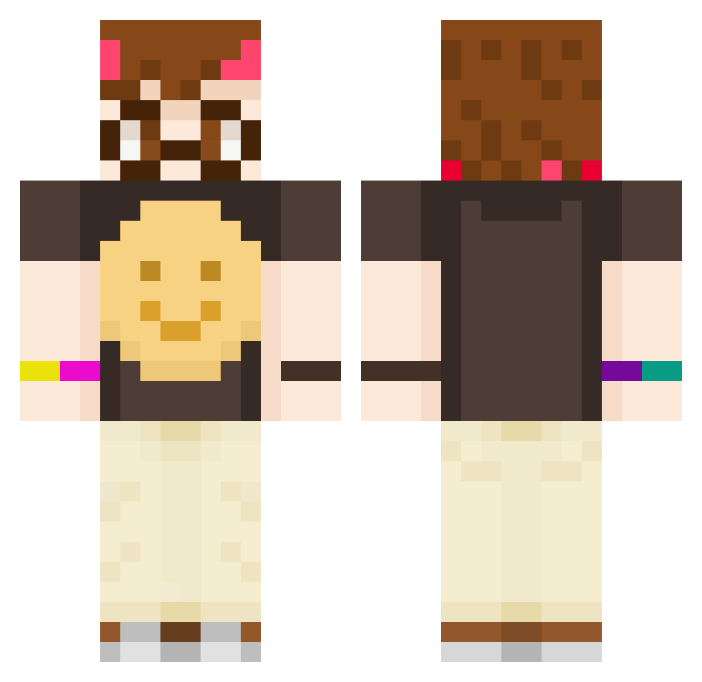 KireX44 Minecraft skin, front and back view