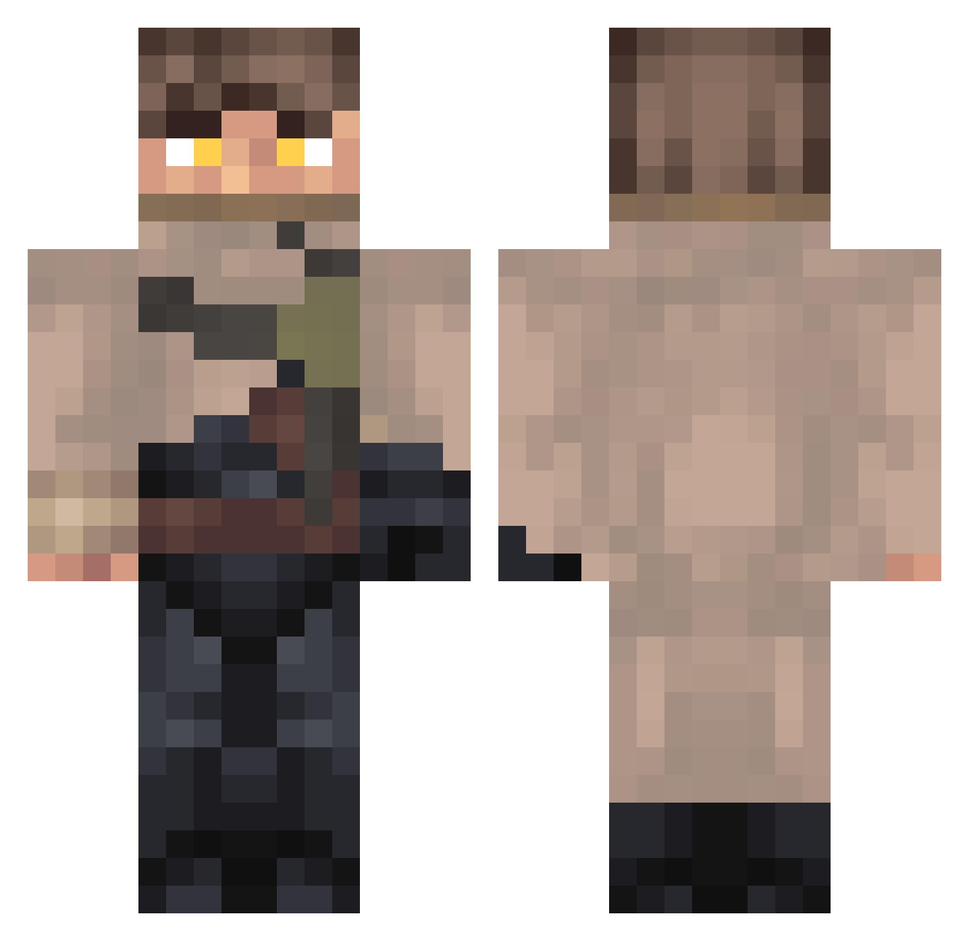 Mystifio Minecraft skin, front and back view