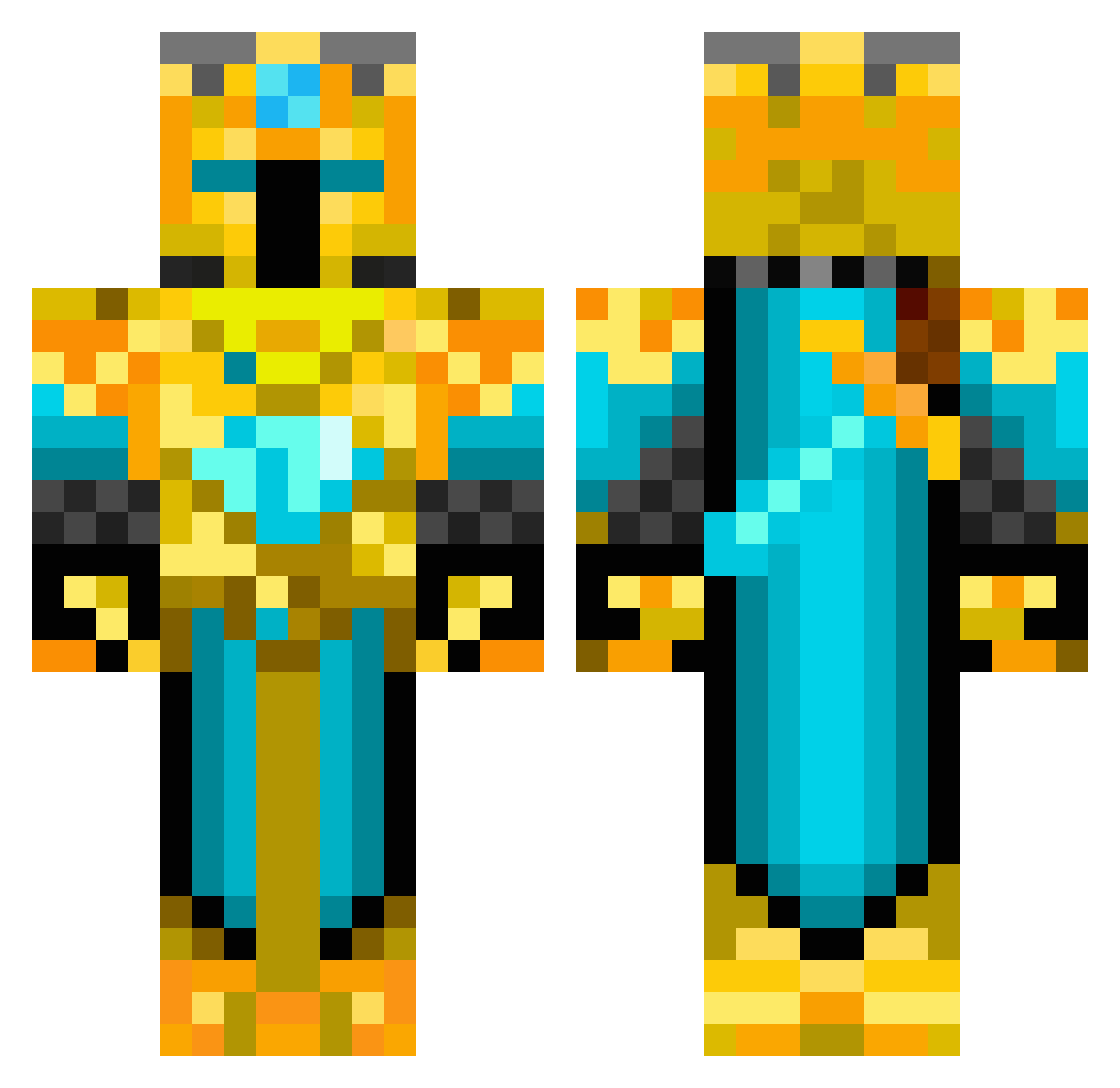 luckymann1 Minecraft skin, front and back view