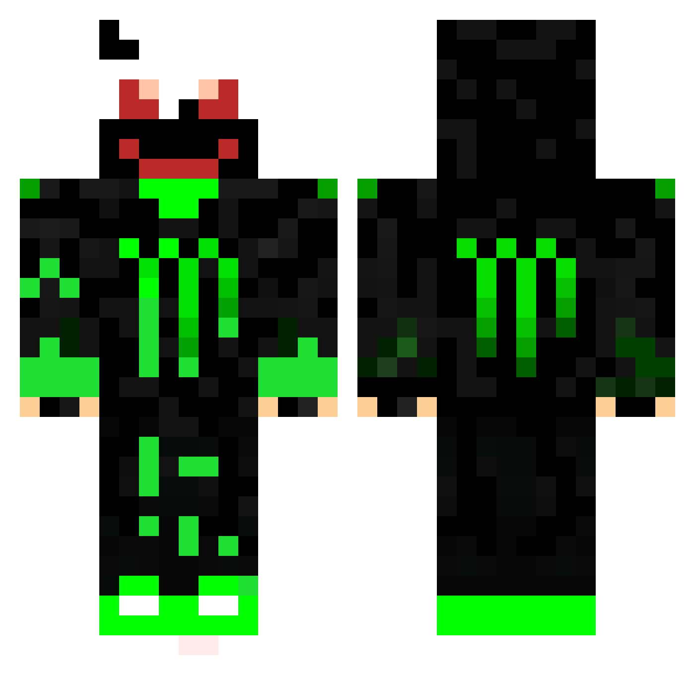 Bordered Minecraft skin, front and back view