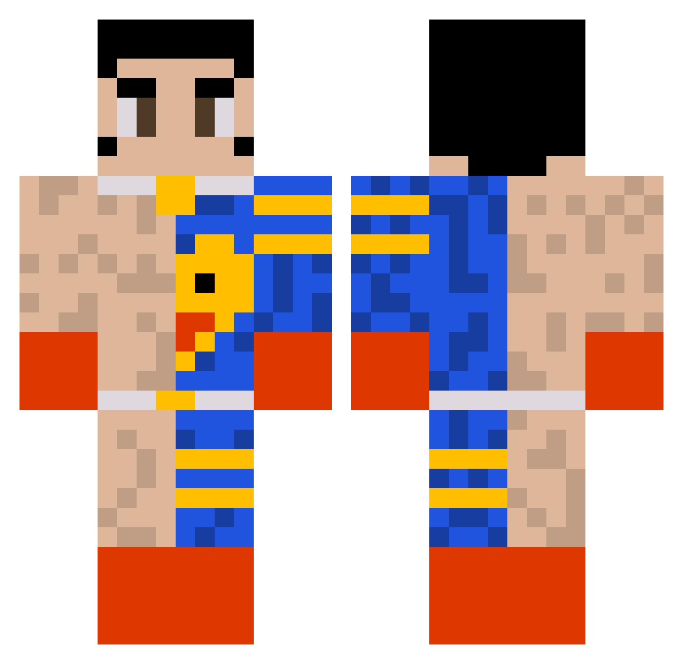 Darkened_Poggers Minecraft skin, front and back view