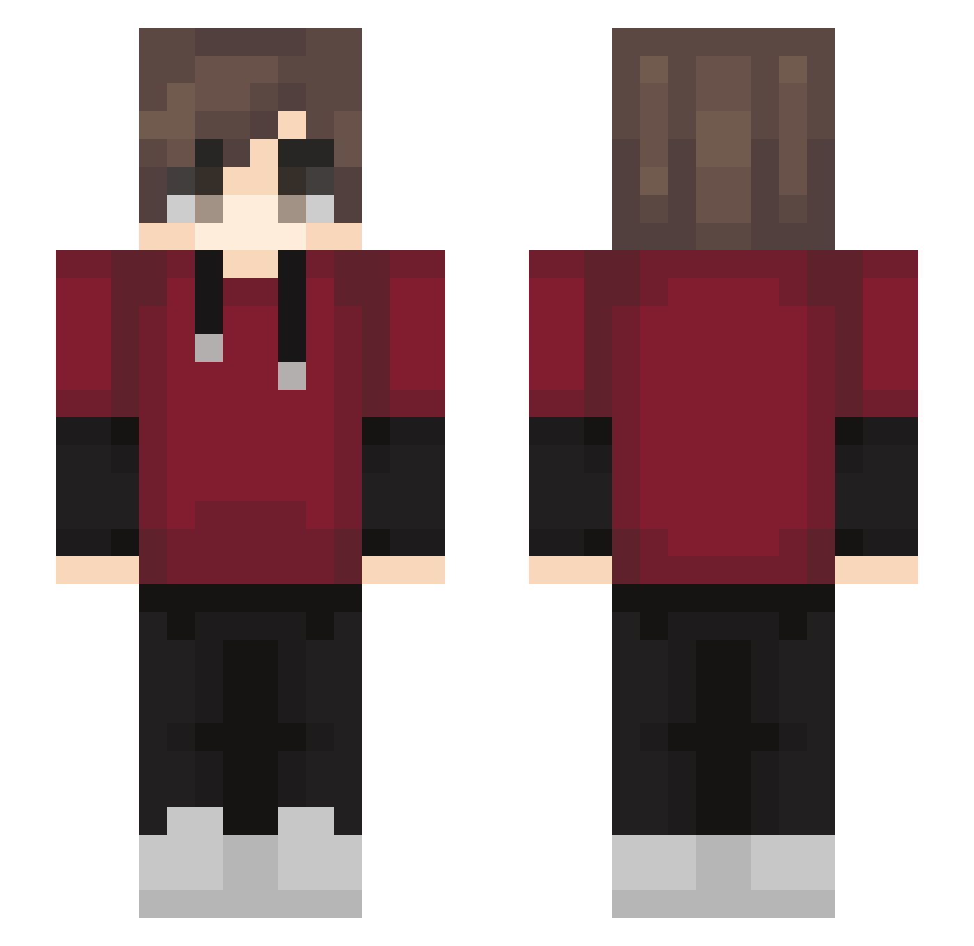 zWqdka Minecraft skin, front and back view