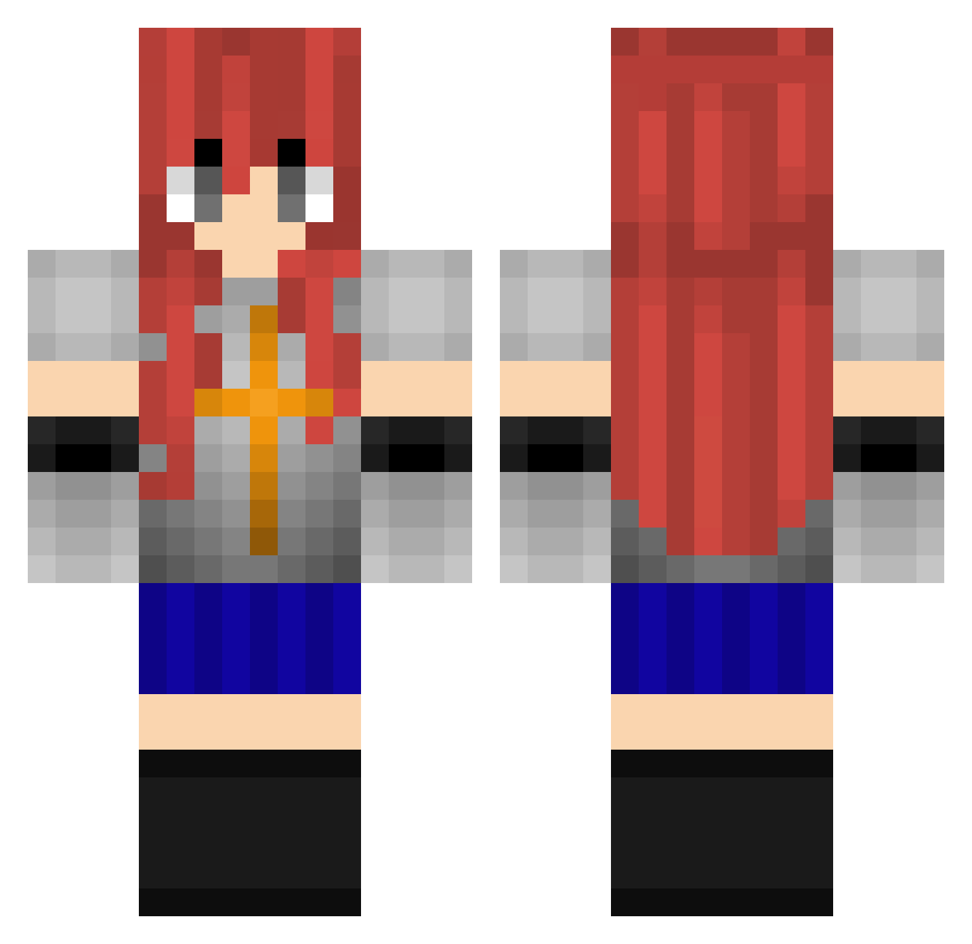 sayrri Minecraft skin, front and back view