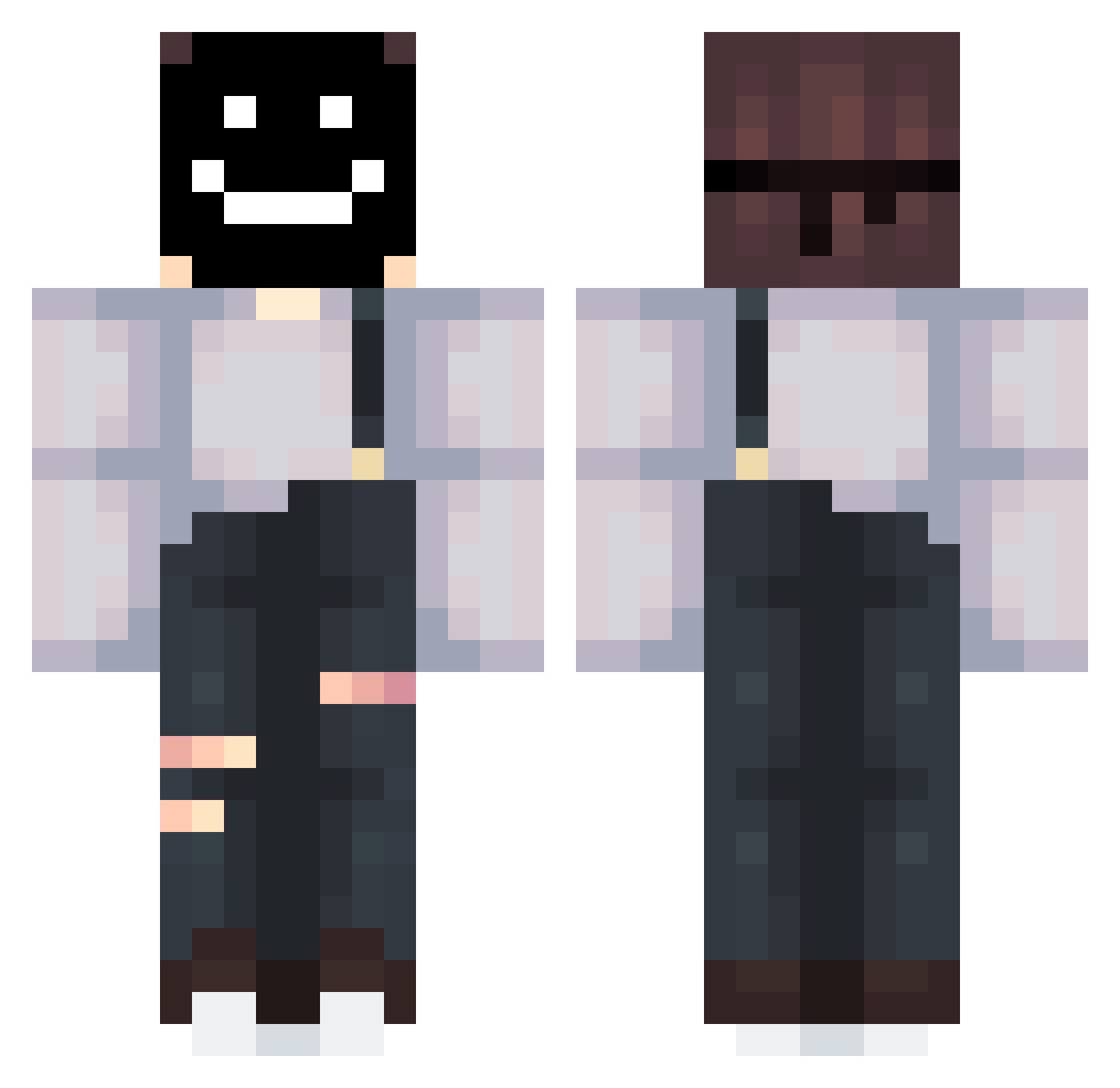Perceptibility Minecraft skin, front and back view