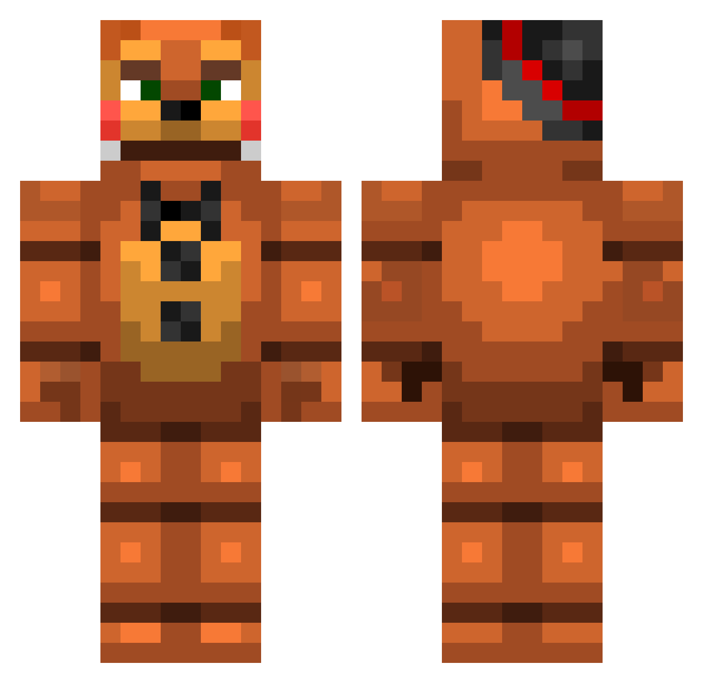 rtx3050ti Minecraft skin, front and back view