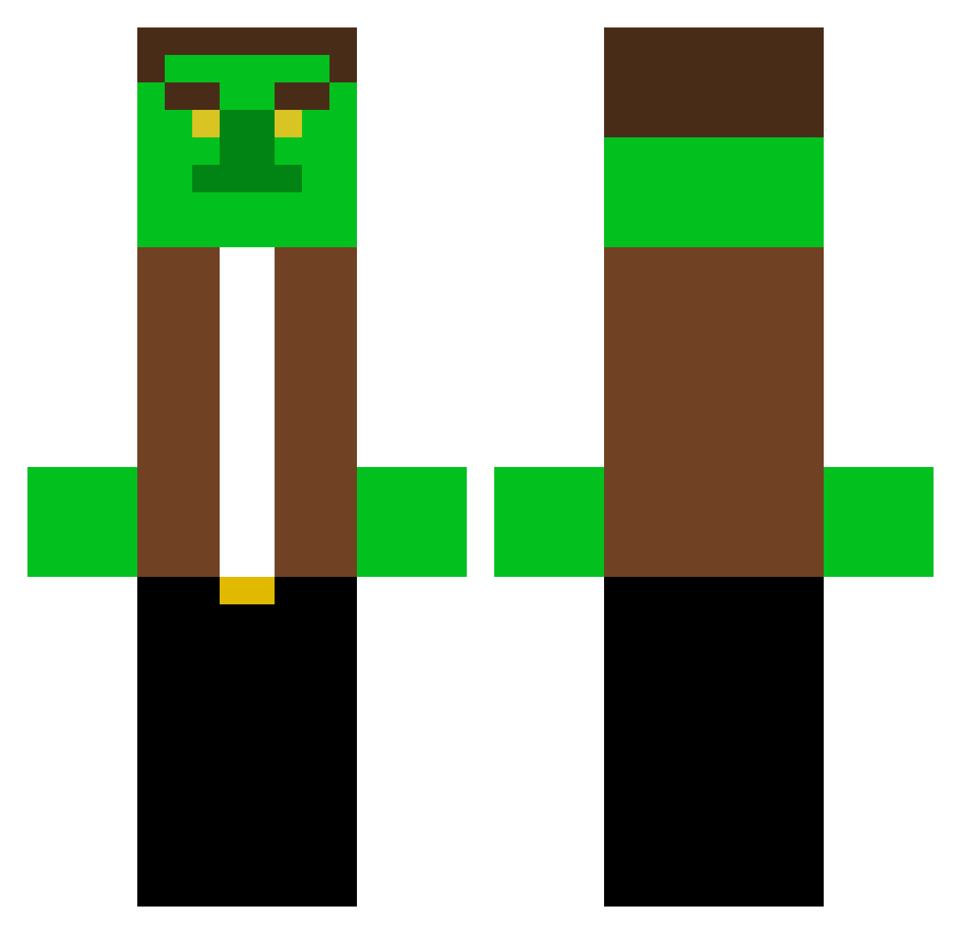 HughJazzDotCom Minecraft skin, front and back view