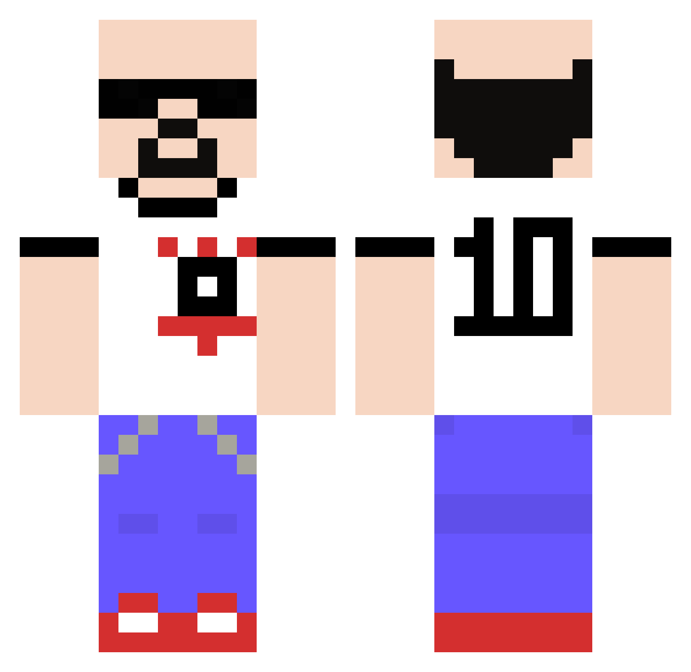 Hennix_ Minecraft skin, front and back view