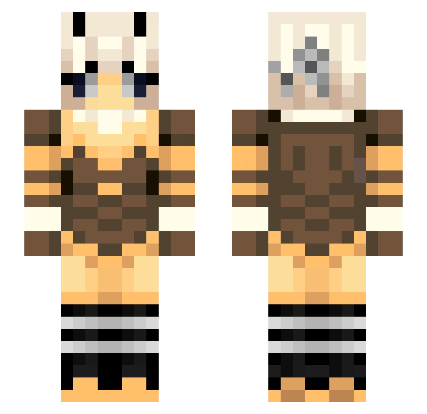 _Popz Minecraft skin, front and back view