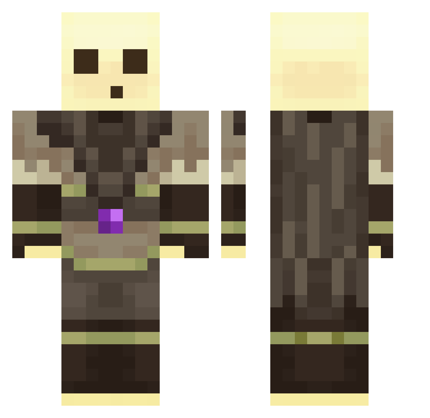 Tachytelic Minecraft skin, front and back view