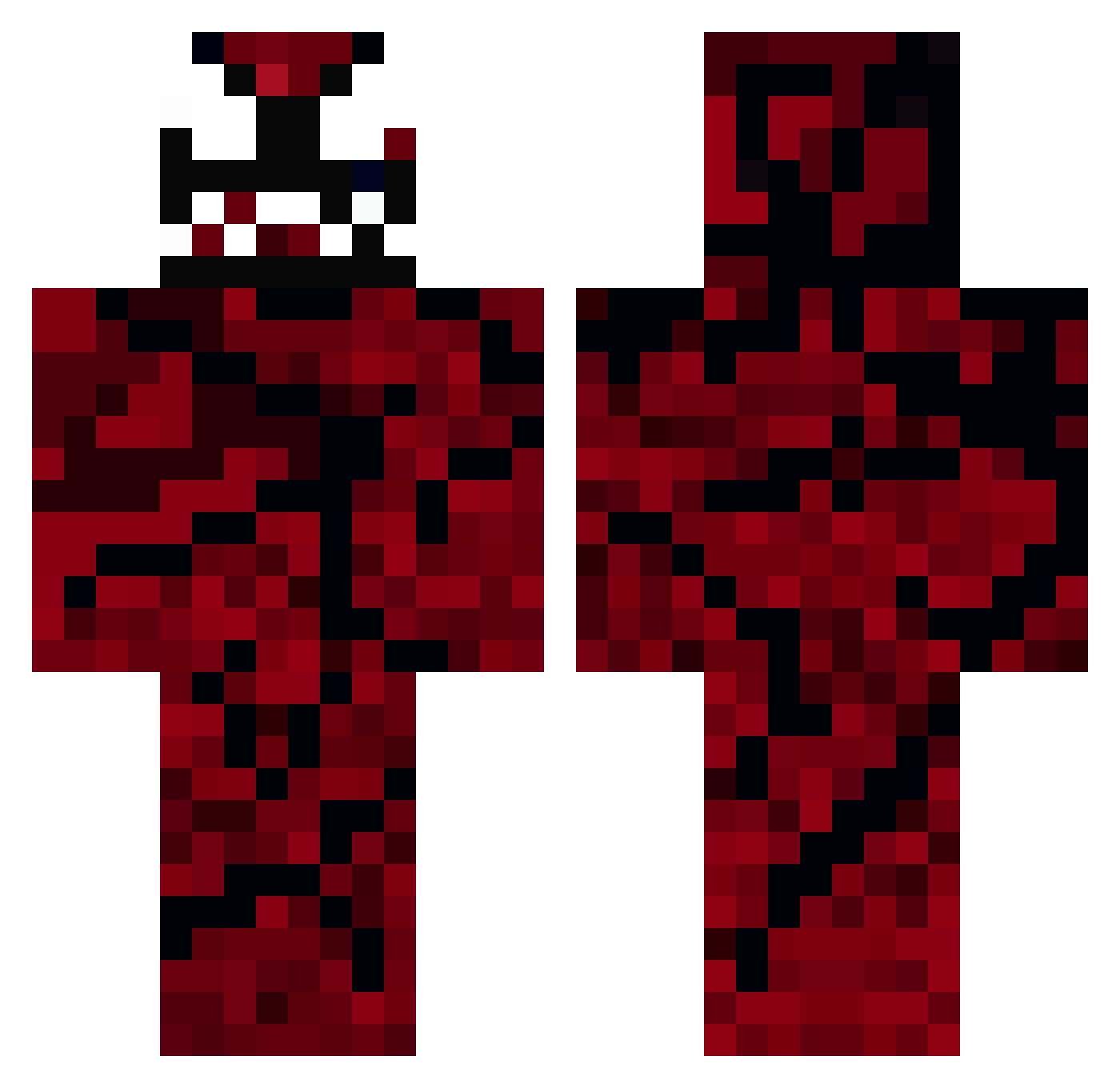 xCarnagex13 Minecraft skin, front and back view