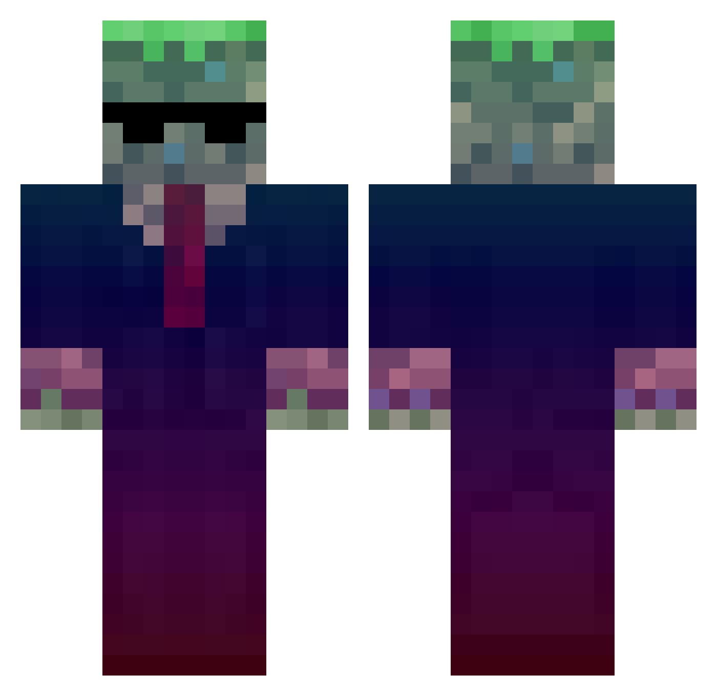 dox4 Minecraft skin, front and back view