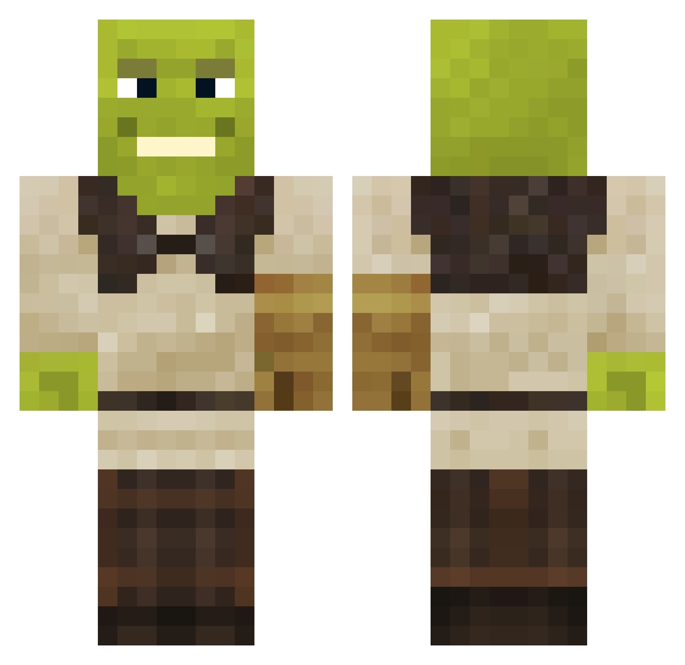 McJPM343 Minecraft skin, front and back view