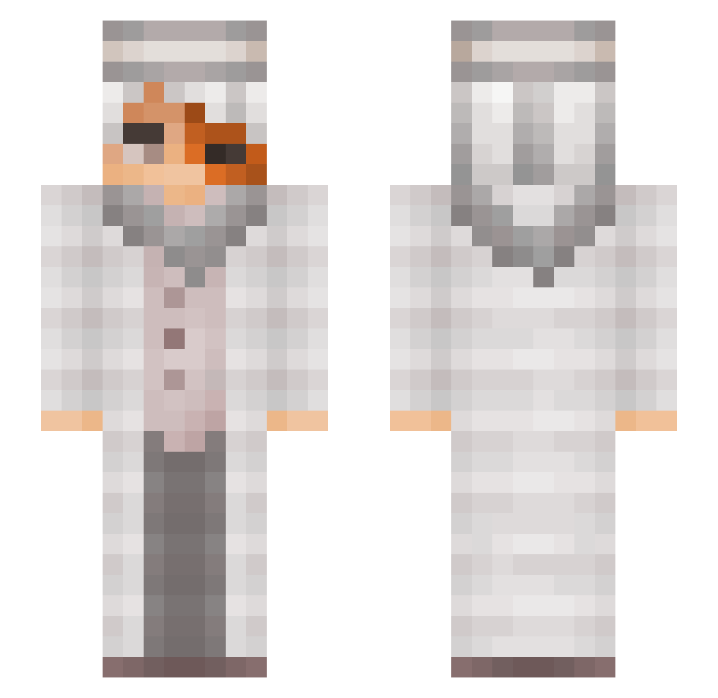 Cloveriaty Minecraft skin, front and back view