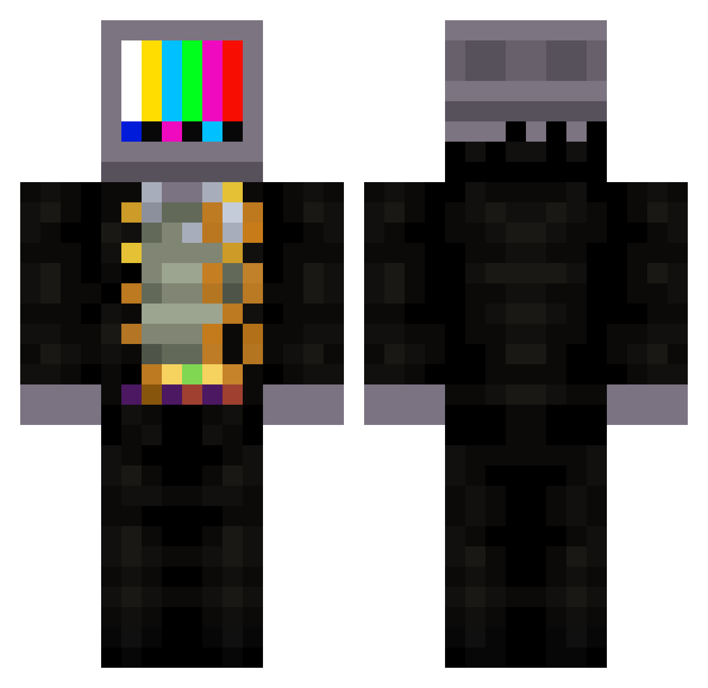 Amrandom Minecraft skin, front and back view