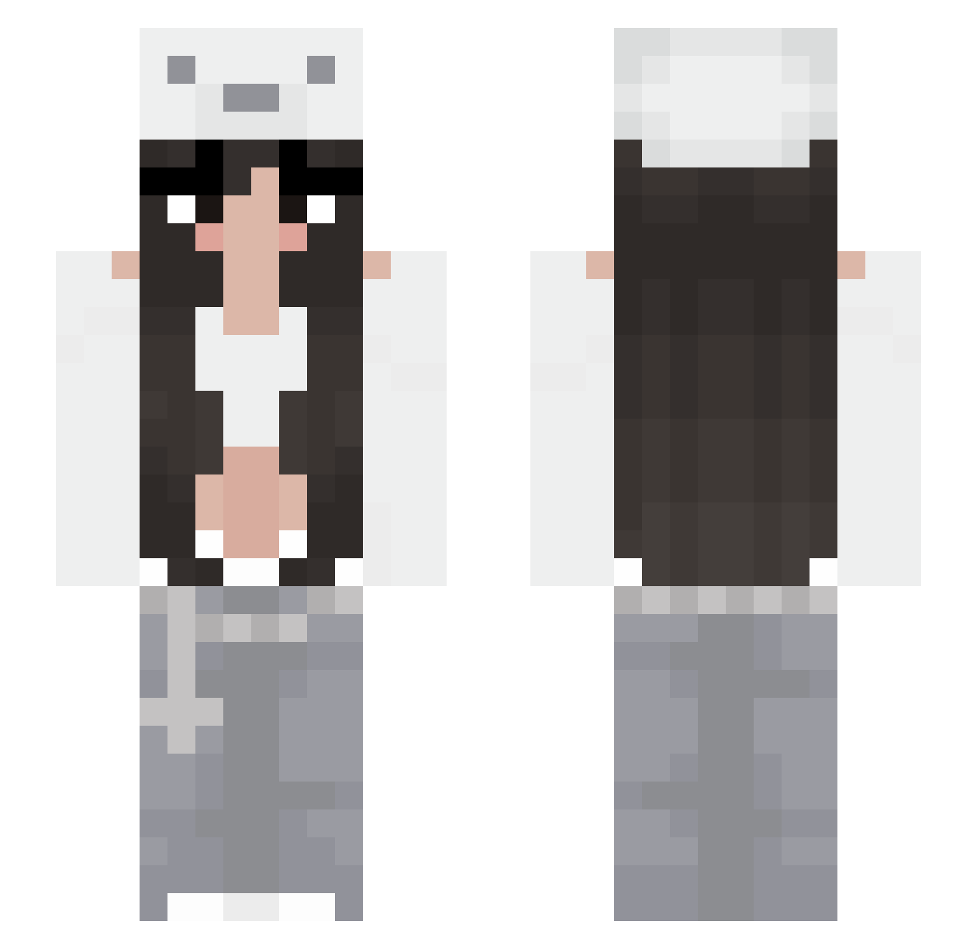 aescx Minecraft skin, front and back view