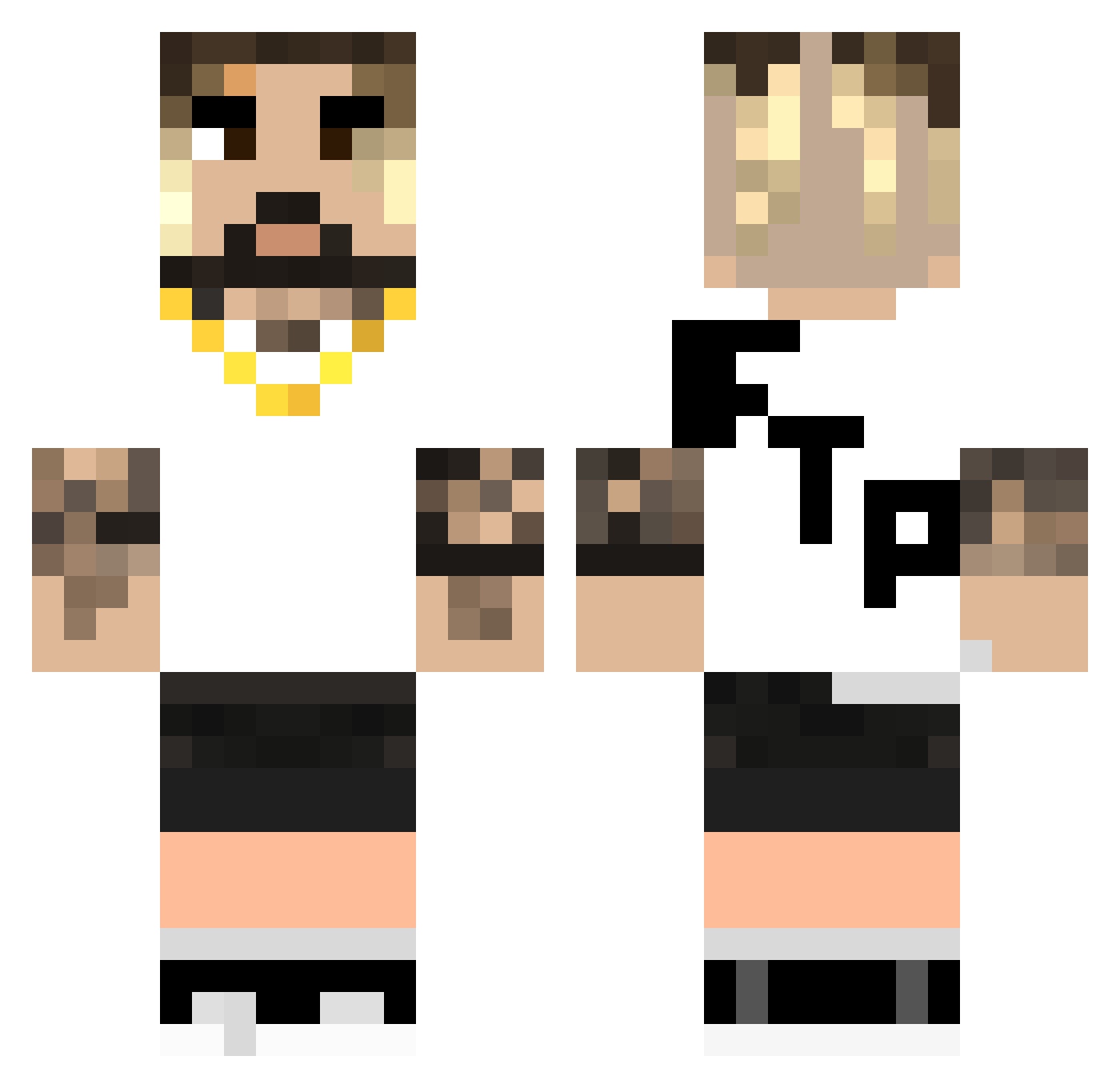 xXWackerXx Minecraft skin, front and back view
