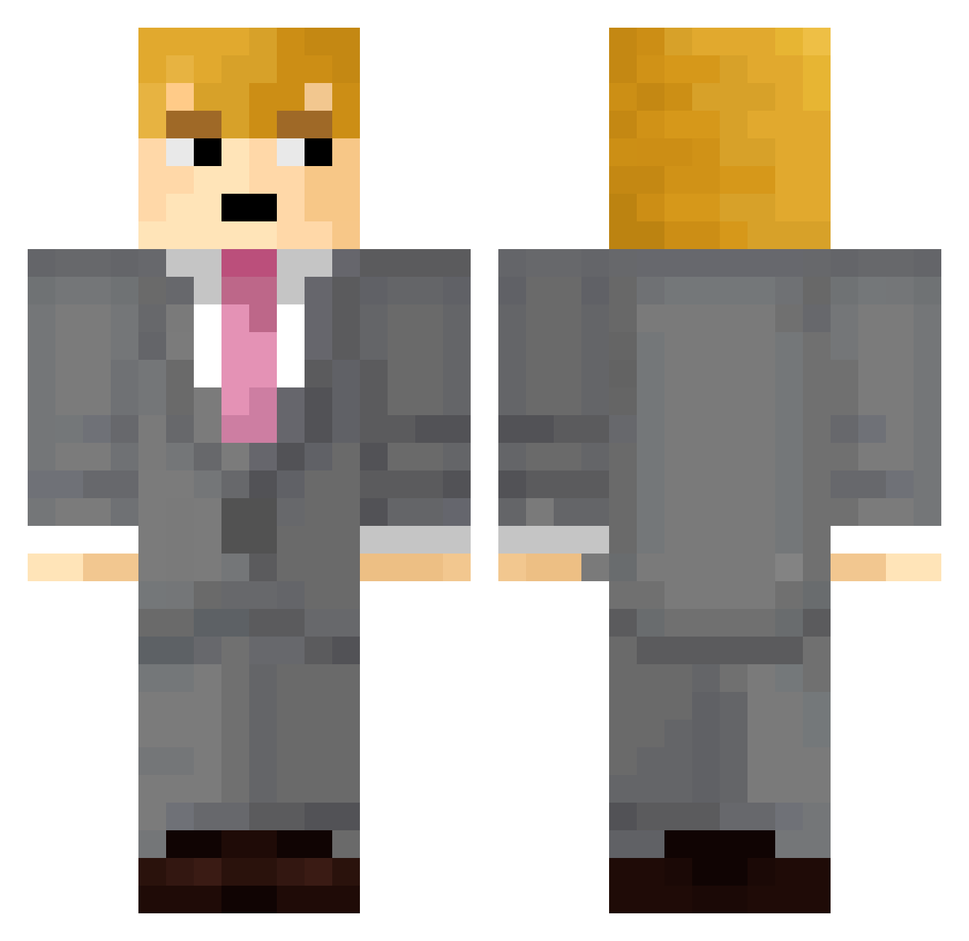 Shikker Minecraft skin, front and back view