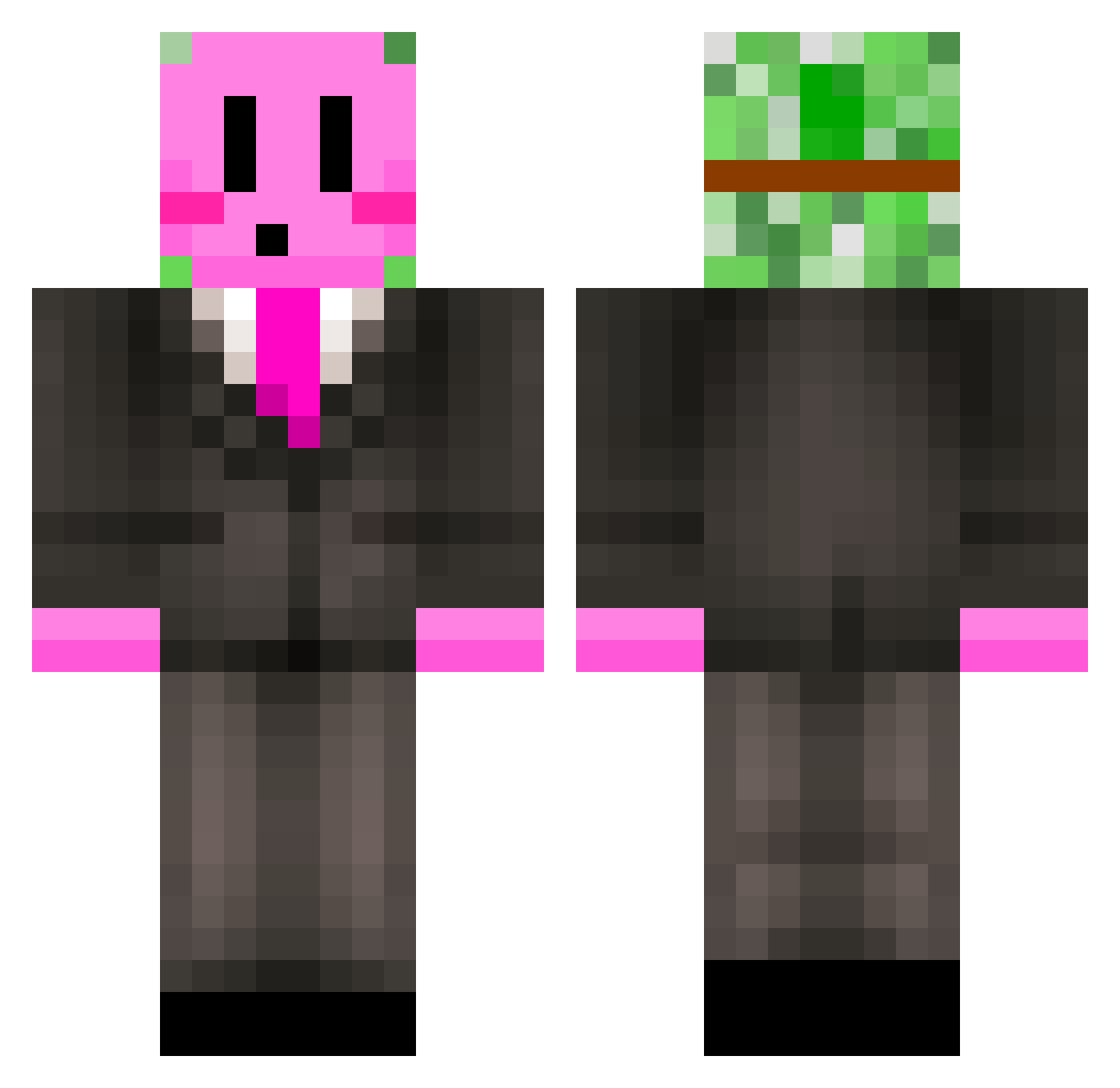 superzinger Minecraft skin, front and back view