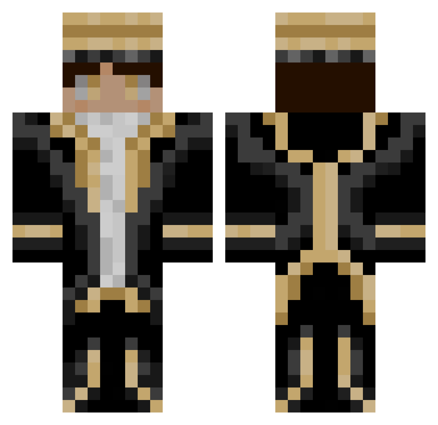 Peinous Minecraft skin, front and back view