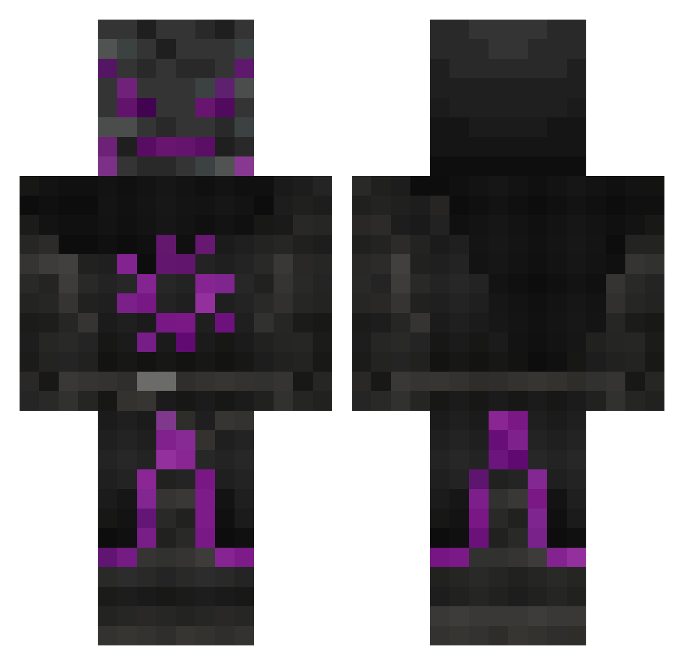 Nocctambulo Minecraft skin, front and back view