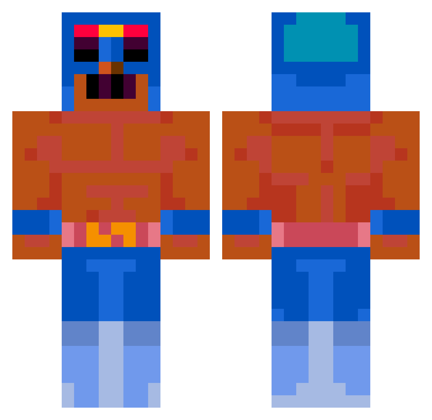 erenLEADER Minecraft skin, front and back view