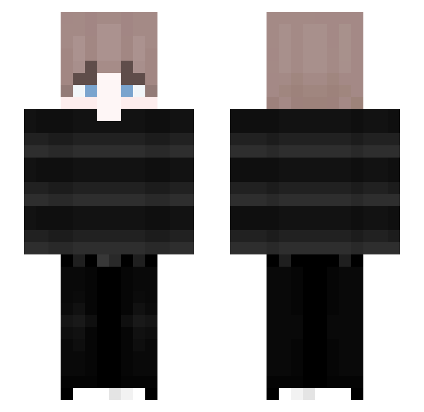 Trinkglas Minecraft skin, front and back view