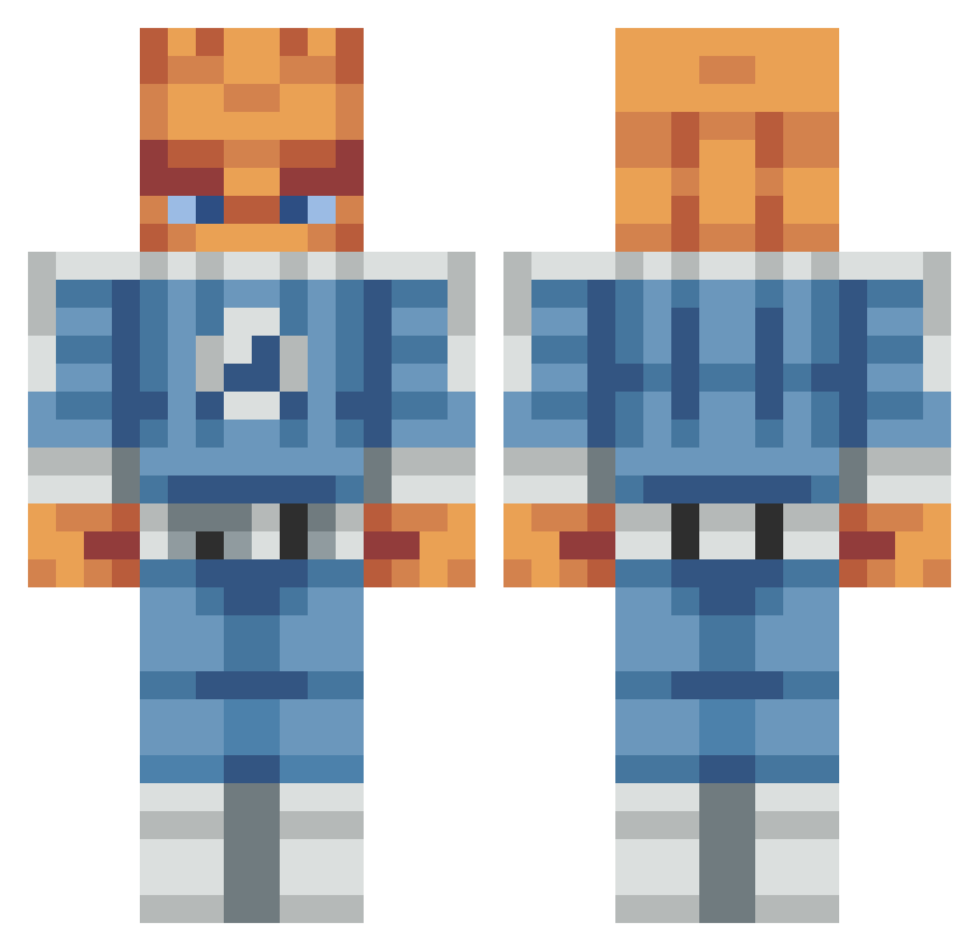 mexicano7617 Minecraft skin, front and back view